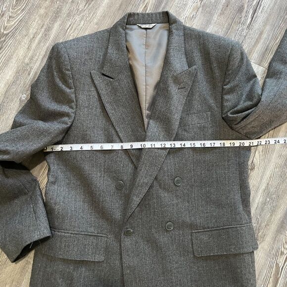 Yves Saint Laurent Paris Gray Wool Blazer Men’s 42 Double Breasted Made in Col - Picture 5 of 11